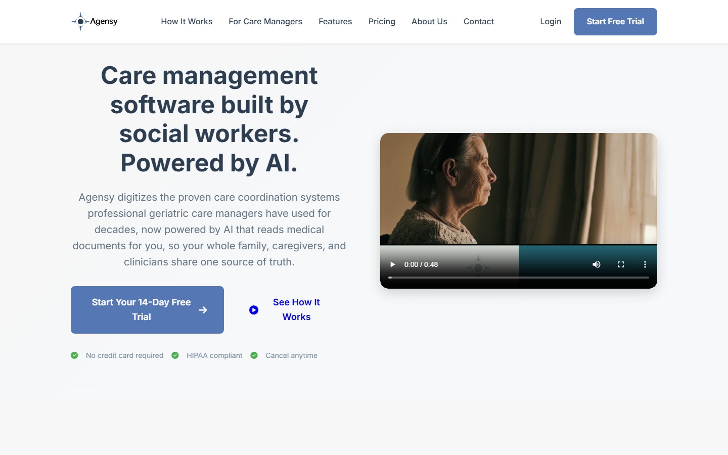 Agensy website screenshot