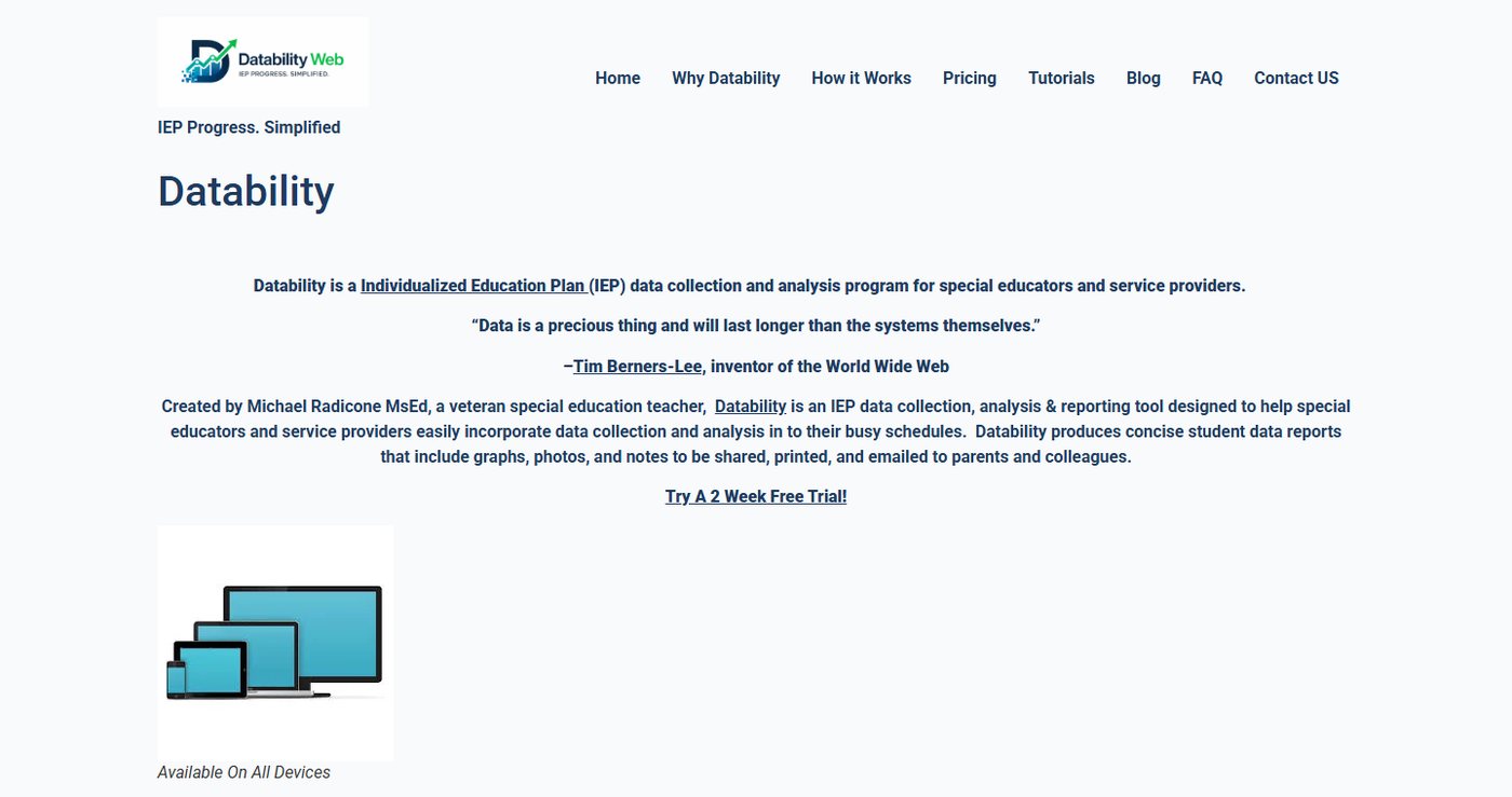Enhancing Datability with AI Goal Assessment Chatbot website screenshot