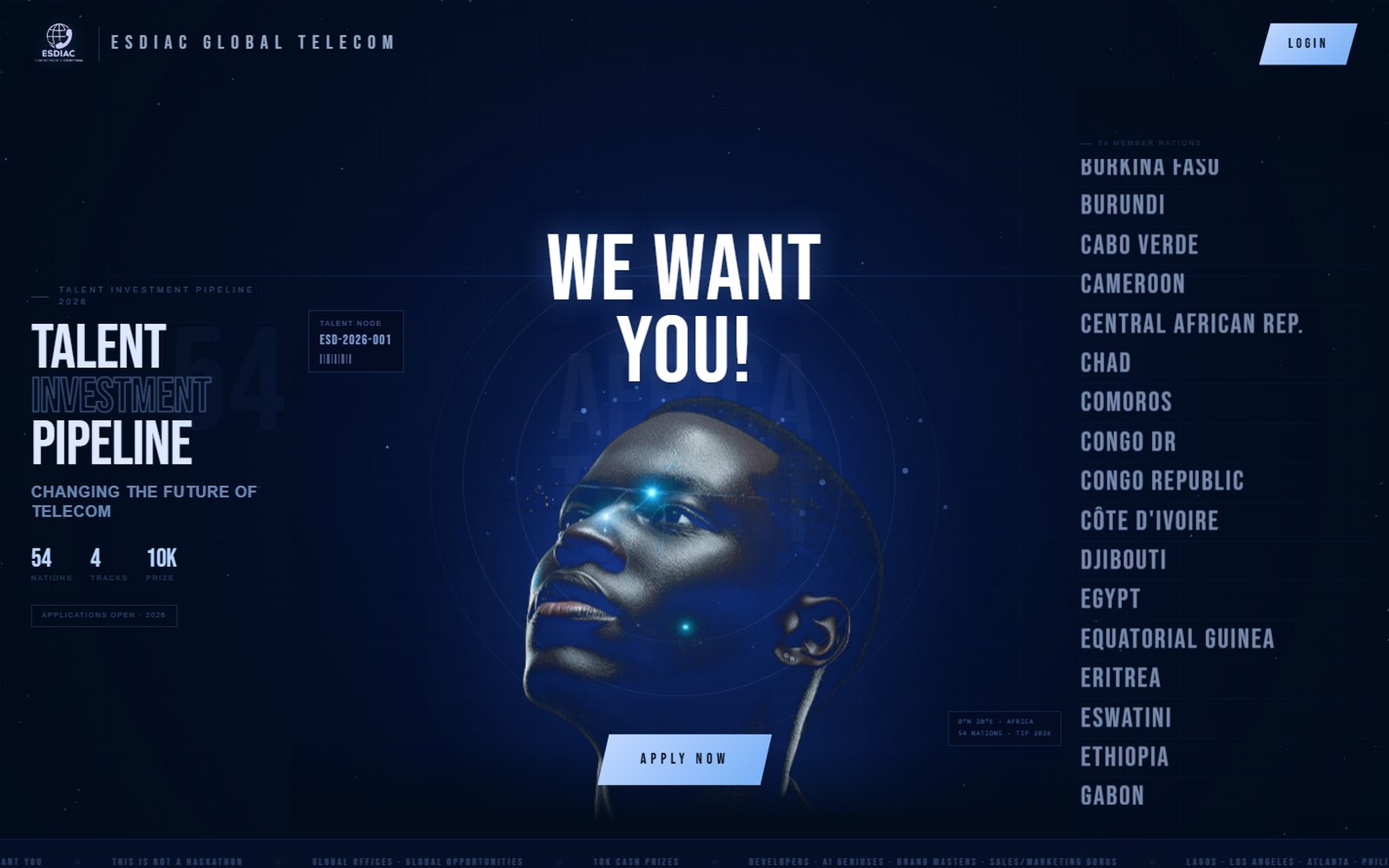 Esdiac TIP Talent Platform website screenshot