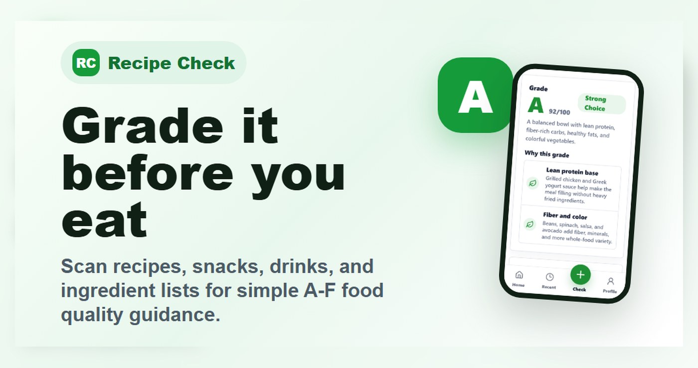 Recipe Check website screenshot