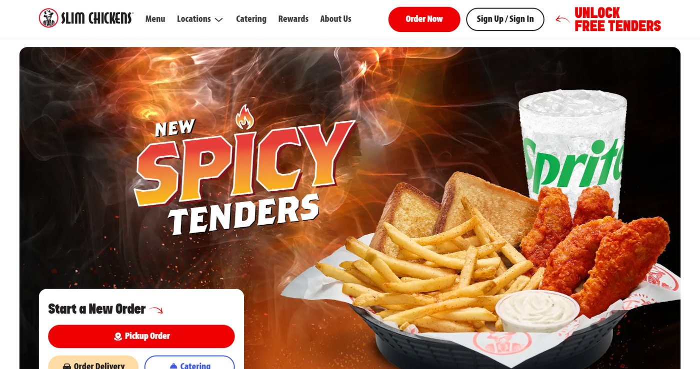 Slim Chickens website screenshot
